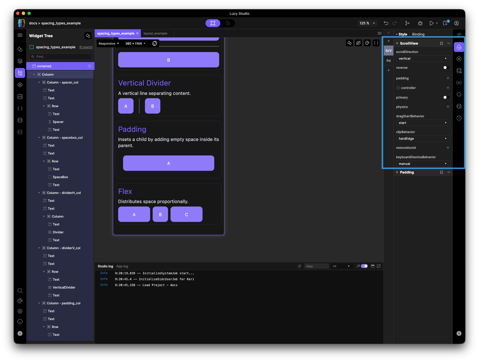 ScrollView example